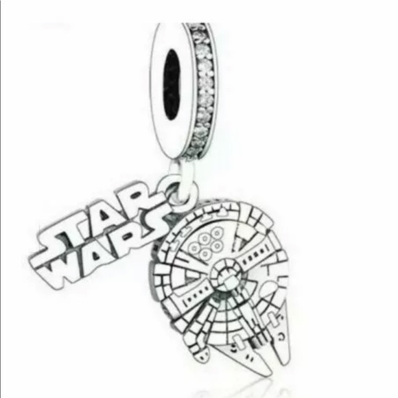 NEW•Silver Millennium Falcon Ship DIY charm - Picture 1 of 6